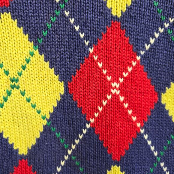 Ralph Lauren Men Vtg 90s Y2K Preppy Ivy League Golf Argyle V Neck Sweater Vest S - Picture 4 of 9